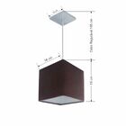 Lustre Pendente Quadrado Md-4224 Cúpula Em Tecido 16/16x16cm