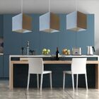 Lustre Pendente Quadrado Md-4224 Cúpula Em Tecido 16/16x16cm