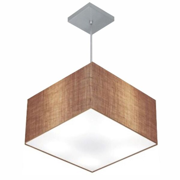 Lustre Pendente Quadrado Palha Mj-4020 Para Mesa De Jantar E