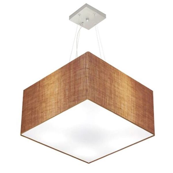 Lustre Pendente Quadrado Palha Mj-4077 Para Mesa De Jantar E