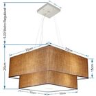 Lustre Pendente Quadrado Palha Mj-4083 Para Mesa De Jantar E