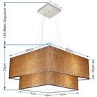 Lustre Pendente Quadrado Palha Mj-4345 Para Mesa De Jantar E