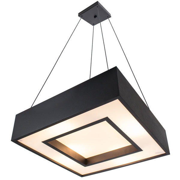 Lustre Pendente Quadrado Preto 45x45cm Para 4 Lampadas E27 St4541