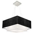 Lustre Pendente Quadrado Preto E Branco Mj-4344 Para Mesa De