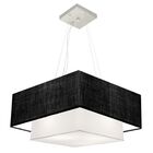Lustre Pendente Quadrado Preto E Branco Mj-4346 Para Mesa De