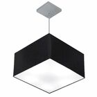 Lustre Pendente Quadrado Preto Mj-4020 Para Mesa De Jantar E
