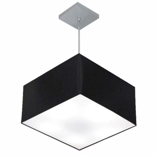 Lustre Pendente Quadrado Preto Mj-4020 Para Mesa De Jantar E