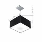 Lustre Pendente Quadrado Preto Mj-4020 Para Mesa De Jantar E