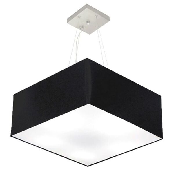 Lustre Pendente Quadrado Preto Mj-4065 Para Mesa De Jantar E