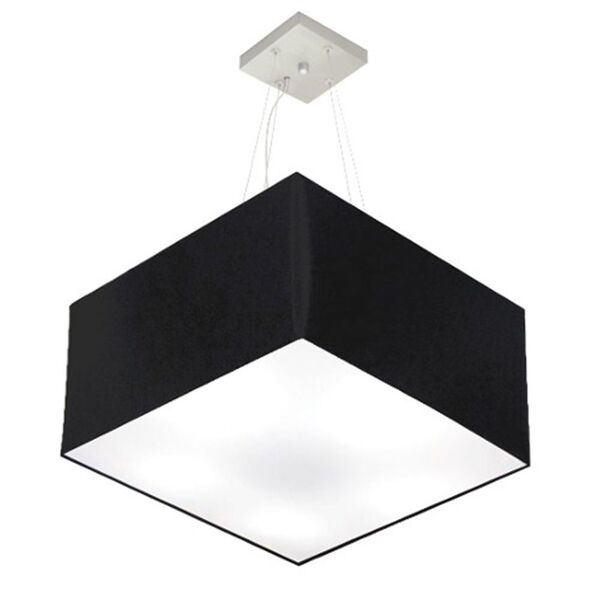 Lustre Pendente Quadrado Preto Mj-4077 Para Mesa De Jantar E