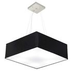 Lustre Pendente Quadrado Preto Mj-4137 Para Mesa De Jantar E