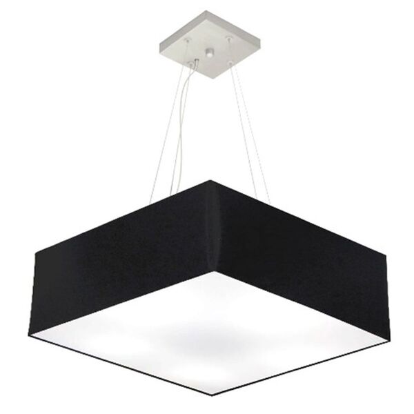 Lustre Pendente Quadrado Preto Mj-4137 Para Mesa De Jantar E