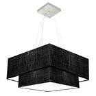 Lustre Pendente Quadrado Preto Mj-4347 Para Mesa De Jantar E