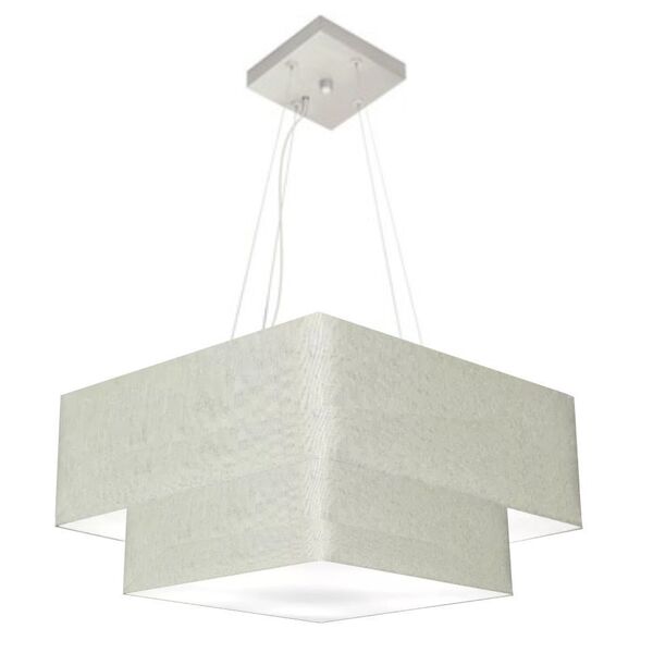 Lustre Pendente Quadrado Rustico Cinza Mj-4347 Para Mesa De J