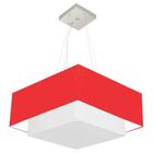 Lustre Pendente Quadrado Vermelho E Branco Mj-4066 Para Mesa