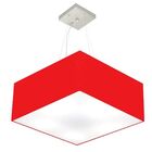 Lustre Pendente Quadrado Vermelho Mj-4071 Para Mesa De Jantar