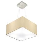 Lustre Pendente Quadrado Vivare Md-4005 Cúpula Em Tecido 21/3
