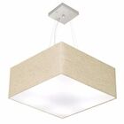 Lustre Pendente Quadrado Vivare Md-4006 Cúpula Em Tecido 21/5