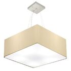 Lustre Pendente Quadrado Vivare Md-4006 Cúpula Em Tecido 21/5