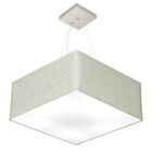 Lustre Pendente Quadrado Vivare Md-4006 Cúpula Em Tecido 21/5