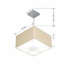 Lustre Pendente Quadrado Vivare Md-4020 Cúpula Em Tecido 21/3