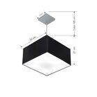 Lustre Pendente Quadrado Vivare Md-4020 Cúpula Em Tecido 21/3