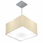 Lustre Pendente Quadrado Vivare Md-4020 Cúpula Em Tecido 21/3