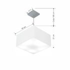 Lustre Pendente Quadrado Vivare Md-4020 Cúpula Em Tecido 21/3