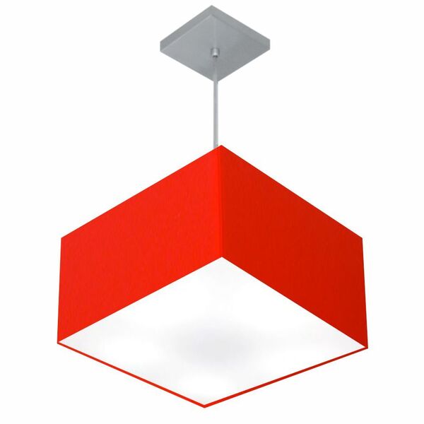 Lustre Pendente Quadrado Vivare Md-4020 Cúpula Em Tecido 21/3