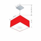 Lustre Pendente Quadrado Vivare Md-4020 Cúpula Em Tecido 21/3