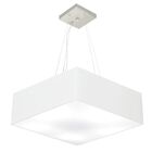 Lustre Pendente Quadrado Vivare Md-4032 Cúpula Em Tecido 15/5