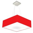 Lustre Pendente Quadrado Vivare Md-4032 Cúpula Em Tecido 15/5