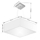 Lustre Pendente Quadrado Vivare Md-4032 Cúpula Em Tecido 15/5