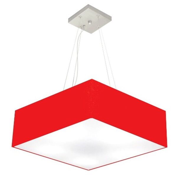 Lustre Pendente Quadrado Vivare Md-4032 Cúpula Em Tecido 15/5