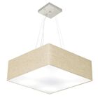 Lustre Pendente Quadrado Vivare Md-4032 Cúpula Em Tecido 15/5