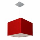 Lustre Pendente Quadrado Vivare Md-4059 Cúpula Em Tecido 21/3