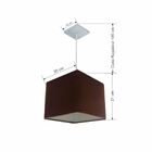 Lustre Pendente Quadrado Vivare Md-4059 Cúpula Em Tecido 21/3