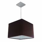 Lustre Pendente Quadrado Vivare Md-4059 Cúpula Em Tecido 21/3