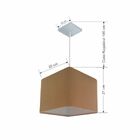 Lustre Pendente Quadrado Vivare Md-4059 Cúpula Em Tecido 21/3