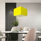 Lustre Pendente Quadrado Vivare Md-4059 Cúpula Em Tecido 21/3