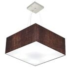 Lustre Pendente Quadrado Vivare Md-4071 Cúpula Em Tecido 30/7