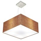 Lustre Pendente Quadrado Vivare Md-4071 Cúpula Em Tecido 30/7