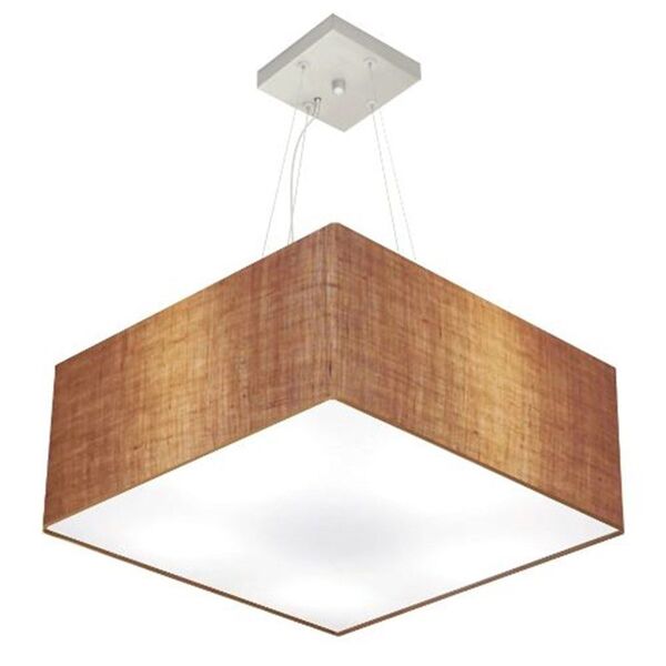 Lustre Pendente Quadrado Vivare Md-4071 Cúpula Em Tecido 30/7