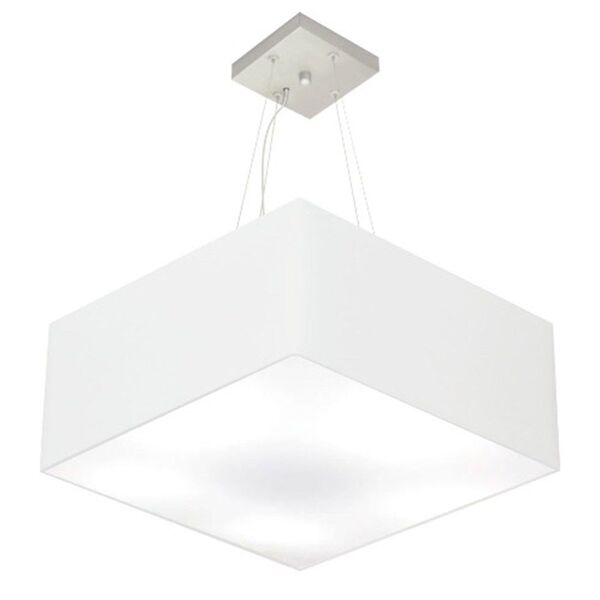 Lustre Pendente Quadrado Vivare Md-4071 Cúpula Em Tecido 30/7