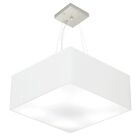 Lustre Pendente Quadrado Vivare Md-4071 Cúpula Em Tecido 30/7