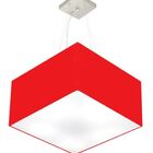 Lustre Pendente Quadrado Vivare Md-4075 Cúpula Em Tecido 30/5