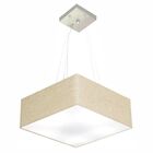Lustre Pendente Quadrado Vivare Md-4194 Cúpula Em Tecido 12/4