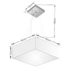 Lustre Pendente Quadrado Vivare Md-4194 Cúpula Em Tecido 12/4