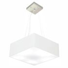 Lustre Pendente Quadrado Vivare Md-4194 Cúpula Em Tecido 12/4