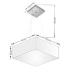 Lustre Pendente Quadrado Vivare Md-4194 Cúpula Em Tecido 12/4